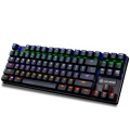 New arrival wholesale hot sale high quality 87 Keys led Backlight Rainbow   backlit gaming  portable mechanical  keyboard